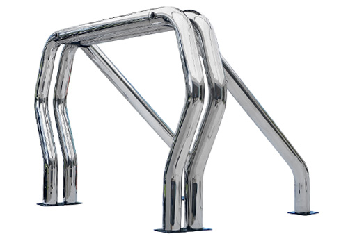 Chrome Double Main-Single Kicker Bed Bars 73-UP Dodge Ram